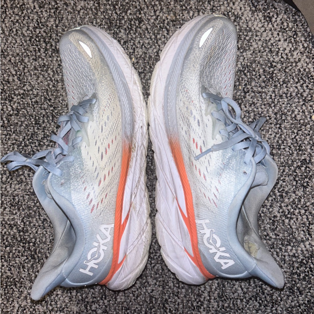 Hoka Clifton 8 size 9.5 women’s blue orange white